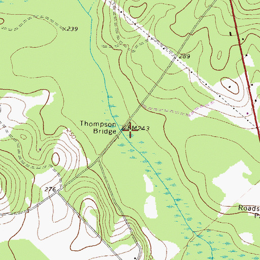 Topographic Map of Thompson Bridge, GA