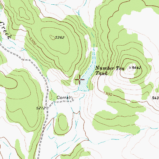 Topographic Map of Number Ten Tank, AZ