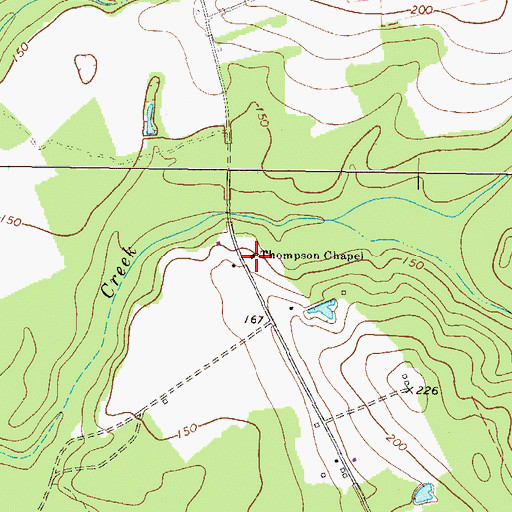 Topographic Map of Thompson Chapel, GA