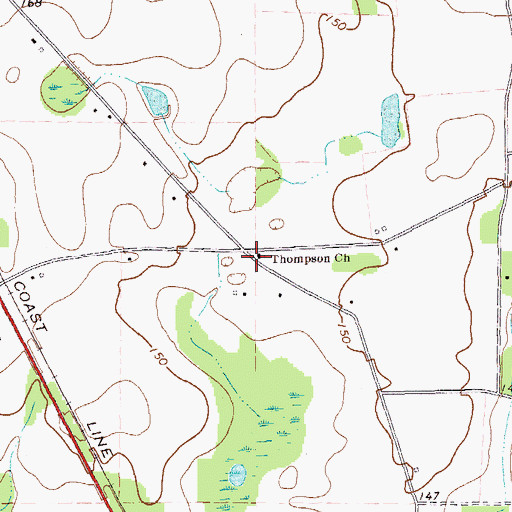Topographic Map of Thompson Church, GA