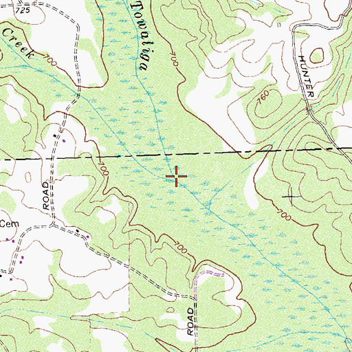 Topographic Map of Thompson Creek, GA