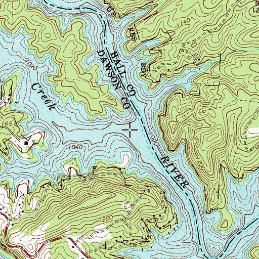 Topographic Map of Thompson Creek, GA