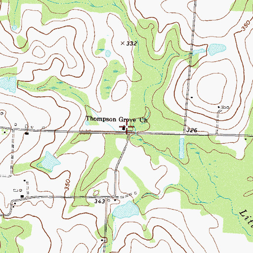 Topographic Map of Thompson Grove Church, GA