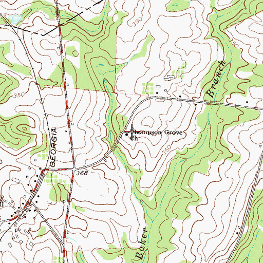 Topographic Map of Thompson Grove Church, GA