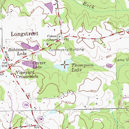 Topographic Map of Thompson Lake, GA