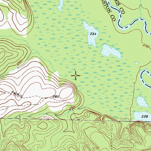 Topographic Map of Thompson Mill Creek, GA