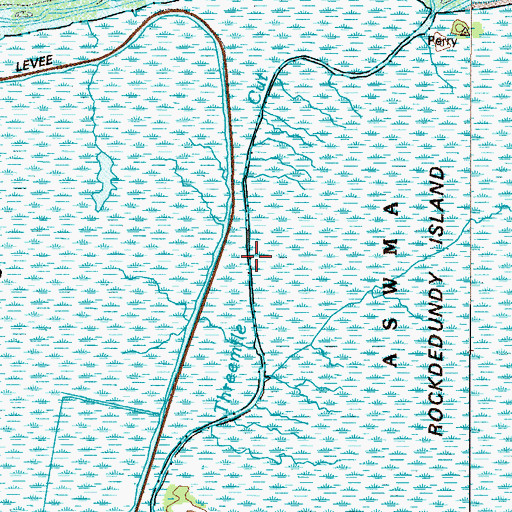Topographic Map of Threemile Cut, GA