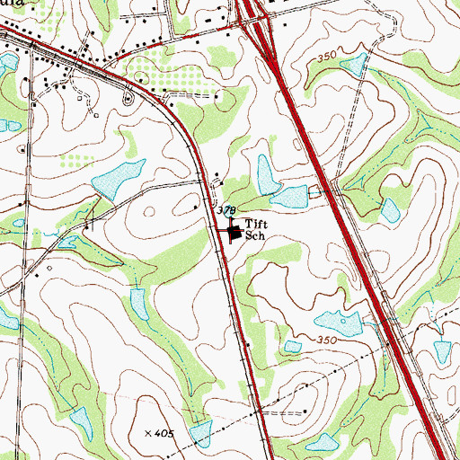 Topographic Map of Tift School, GA