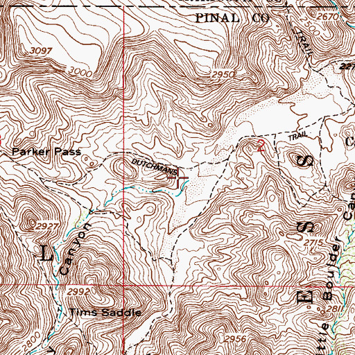 Topographic Map of O'Grady Canyon, AZ