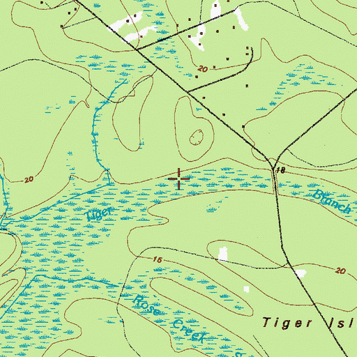 Topographic Map of Tiger Branch, GA
