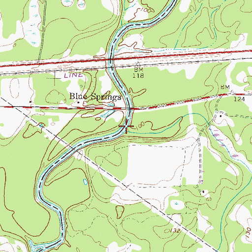 Topographic Map of Tiger Creek, GA