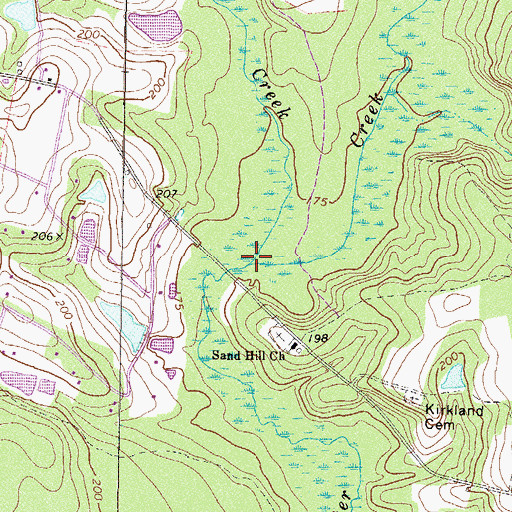 Topographic Map of Tiger Creek, GA