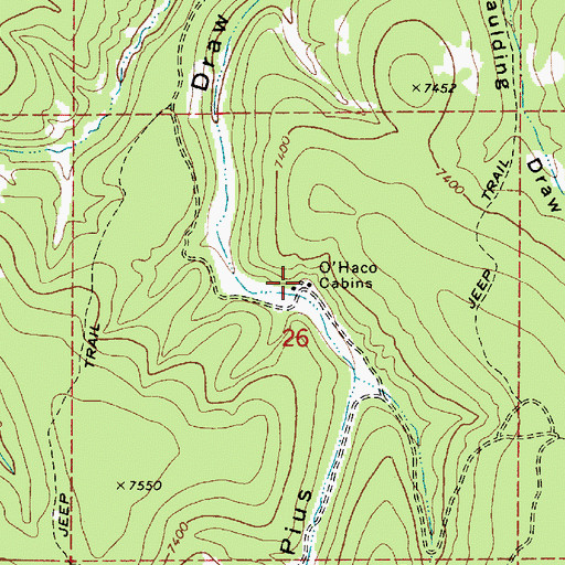 Topographic Map of O'Haco Cabins, AZ