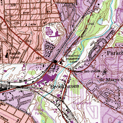 Topographic Map of Tillinghurst Elementary School, GA