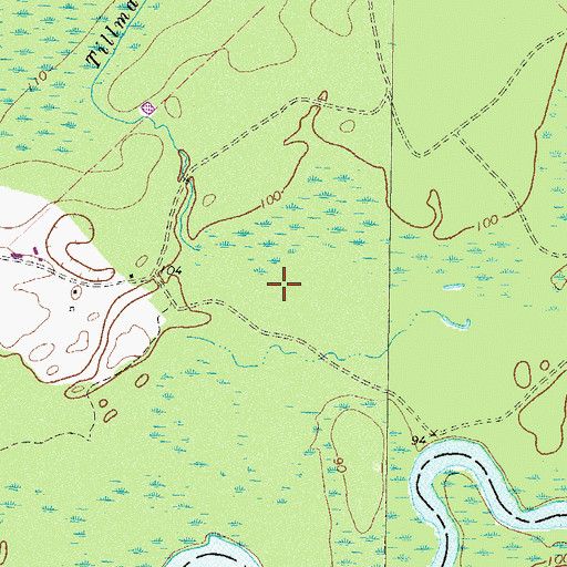 Topographic Map of Tillman Mill Creek, GA