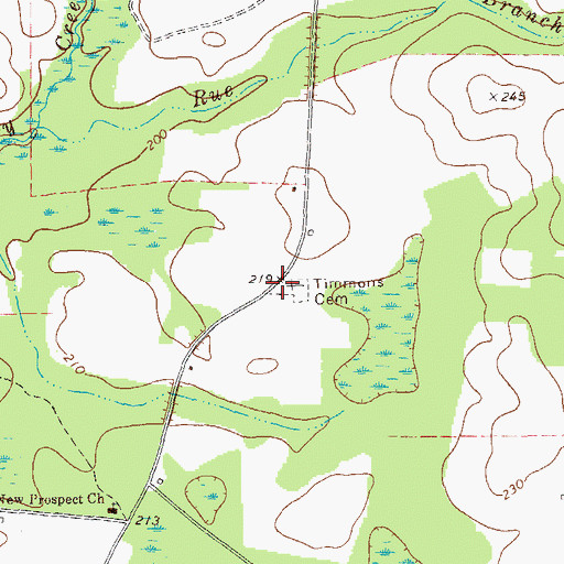 Topographic Map of Timmons Cemetery, GA