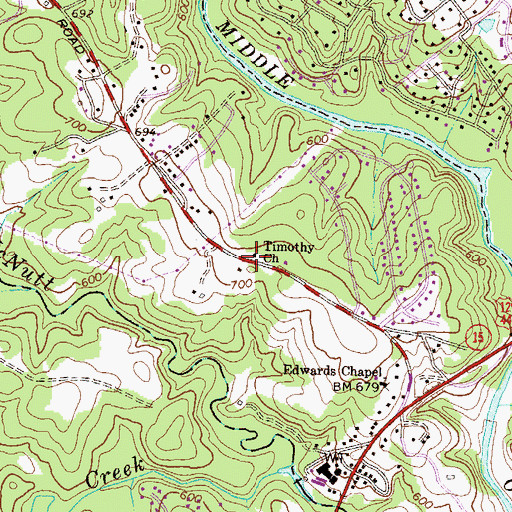 Topographic Map of Timothy Church, GA