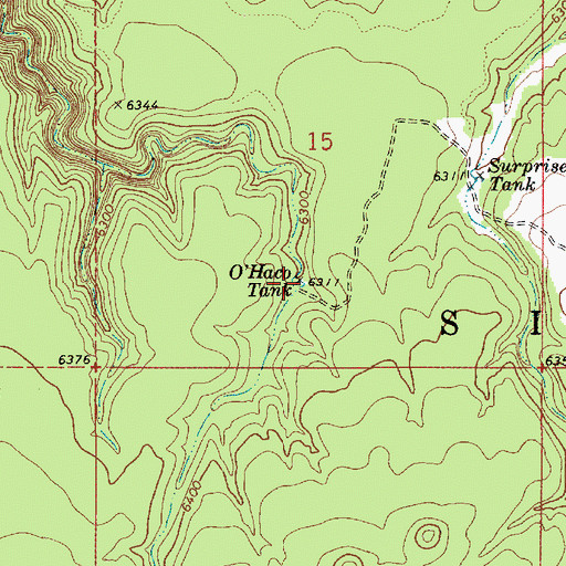 Topographic Map of O'Haco Tank, AZ