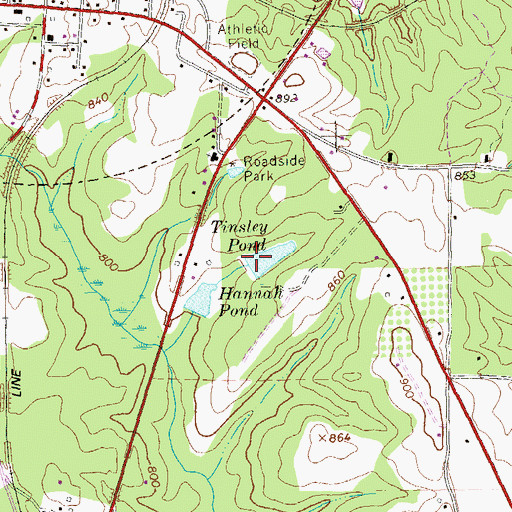 Topographic Map of Tinsley Pond, GA