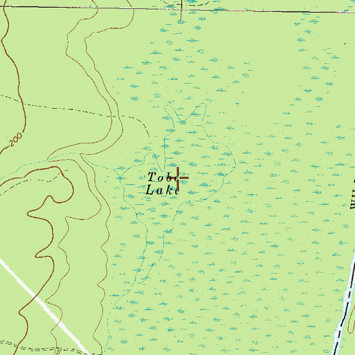 Topographic Map of Tobe Lake, GA