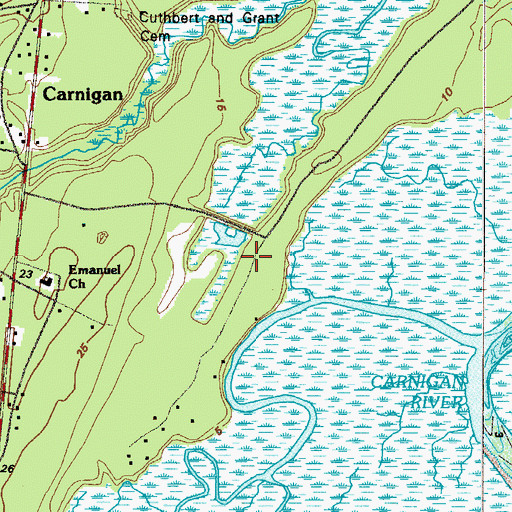 Topographic Map of Tolomato Spanish Mission Ruins, GA