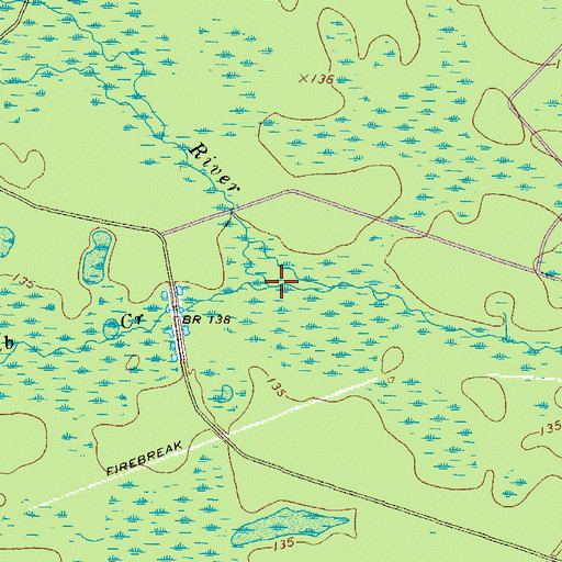 Topographic Map of Tom Thumb Creek, GA