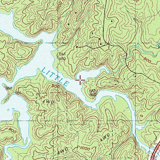 Topographic Map of Toonigh Creek, GA
