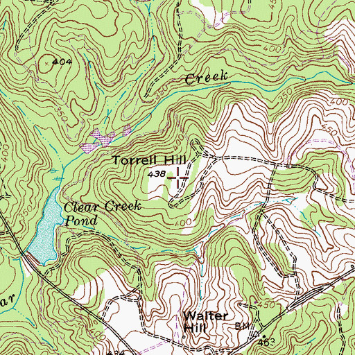 Topographic Map of Torrell Hill, GA