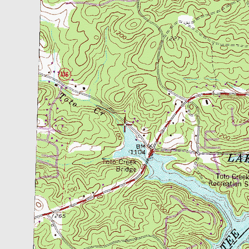 Topographic Map of Toto Creek, GA