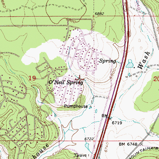 Topographic Map of O'Neil Spring, AZ