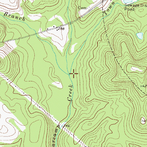 Topographic Map of Town Branch, GA