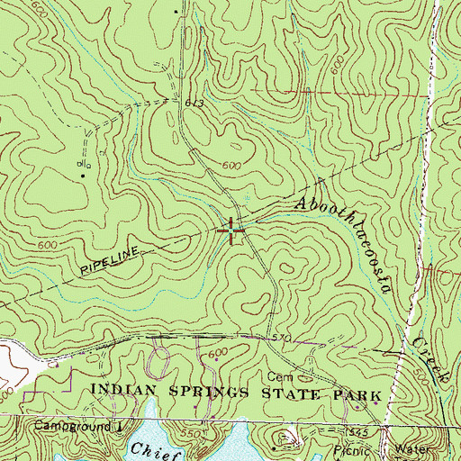 Topographic Map of Town Branch, GA