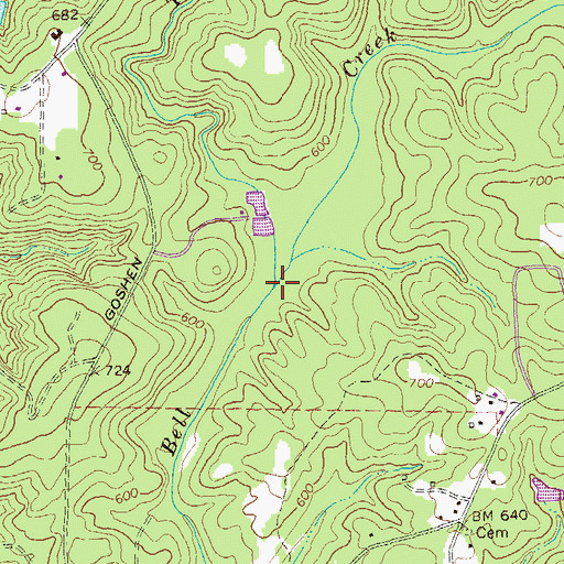 Topographic Map of Town Branch, GA