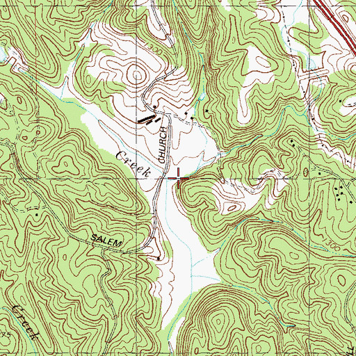 Topographic Map of Town Creek, GA