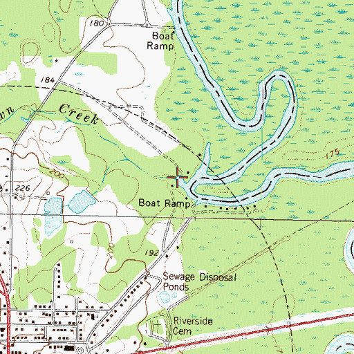 Topographic Map of Town Creek, GA