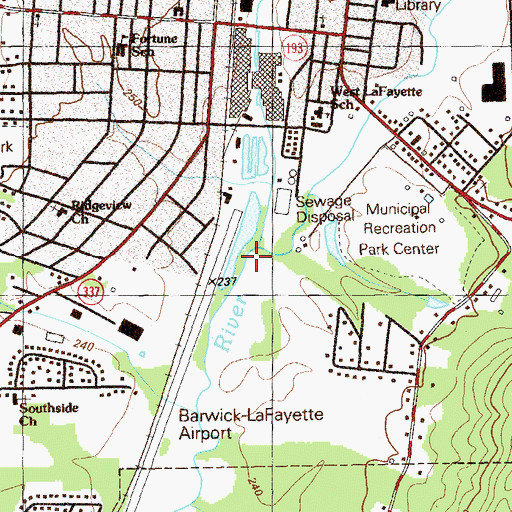 Topographic Map of Town Creek, GA