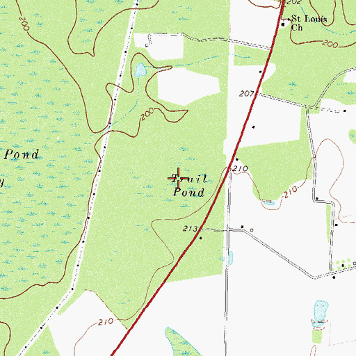 Topographic Map of Trail Pond, GA