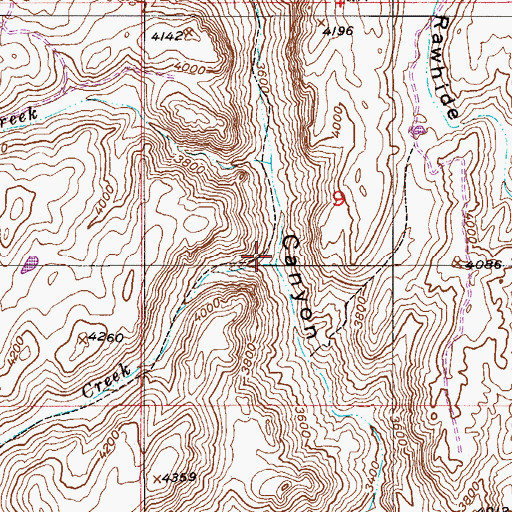 Topographic Map of Oak Creek, AZ