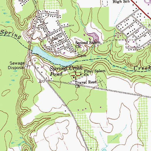 Topographic Map of Travel Rest Church, GA