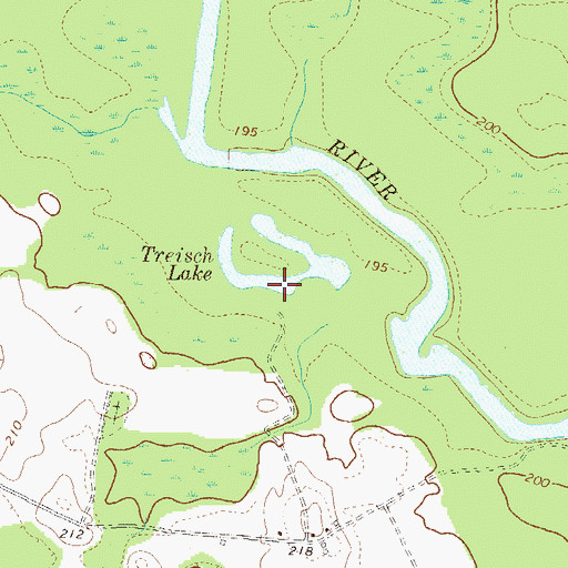 Topographic Map of Treisch Lake, GA