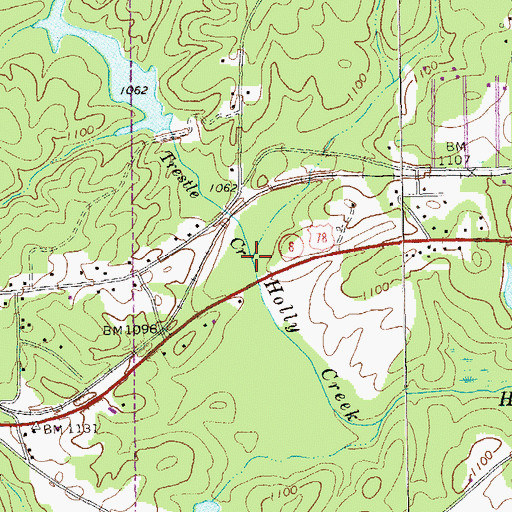 Topographic Map of Trestle Creek, GA