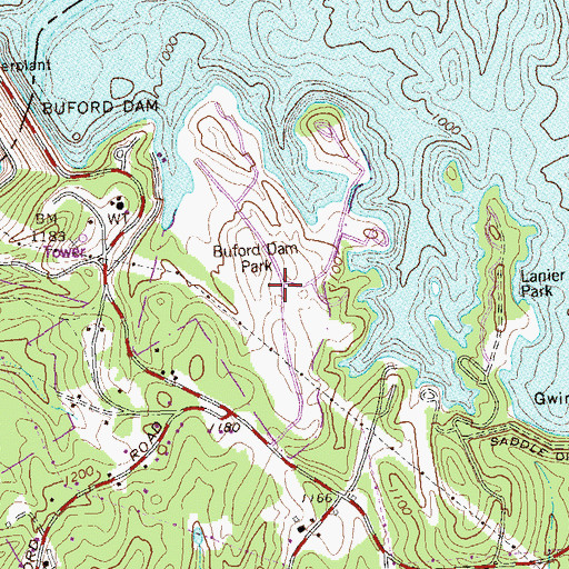 Topographic Map of Tri-County Park, GA