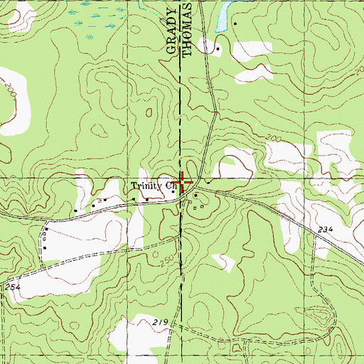 Topographic Map of Trinity Church, GA