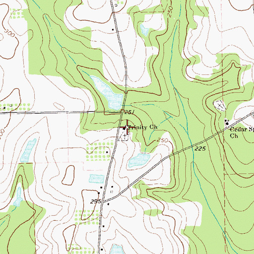 Topographic Map of Trinity Church, GA