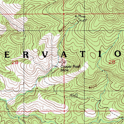 Topographic Map of Copper Reef Mine, AZ