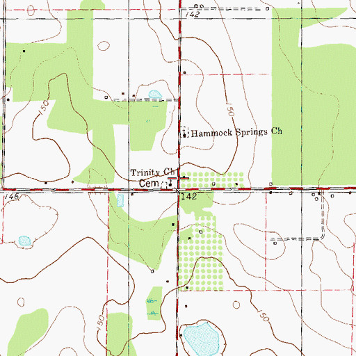 Topographic Map of Trinity Church, GA