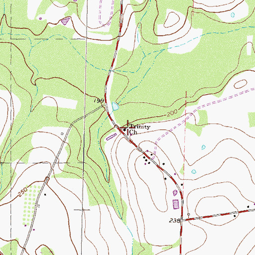 Topographic Map of Trinity Church, GA
