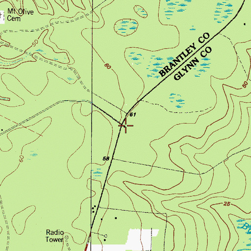 Topographic Map of Trinity Church, GA