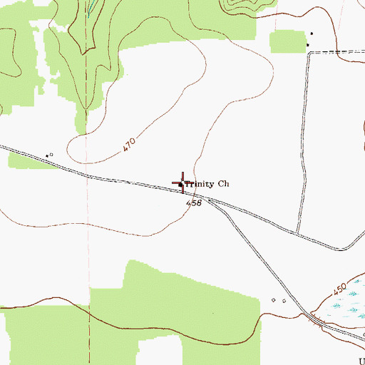Topographic Map of Trinity Church, GA