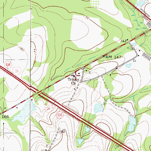 Topographic Map of Trinity Church, GA